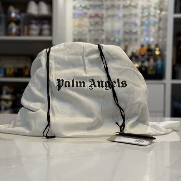 Palm Angels Black all over logo  Backpack NEW - Picture 2 of 9